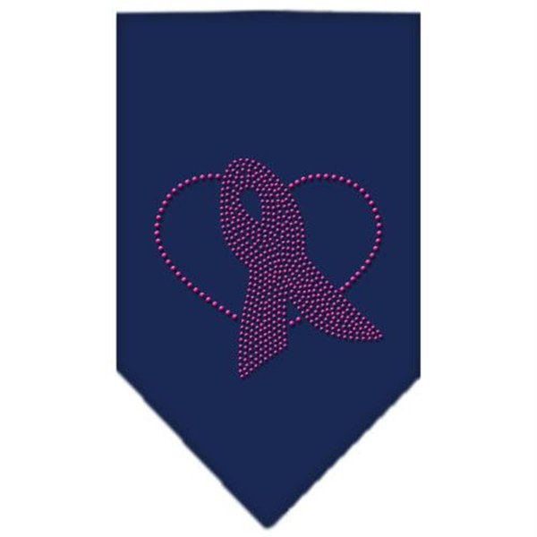 Unconditional Love Pink Ribbon Rhinestone Bandana Navy Blue Small UN760758